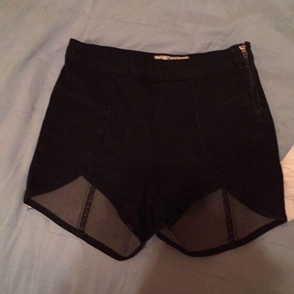 Free People Black Denim Short